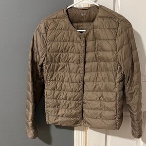 Uniqlo Women Heat Tech  Lightweight Quilted Jacket - Brown